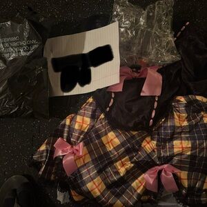 Dolls Kill Black and Pink Plaid Dress